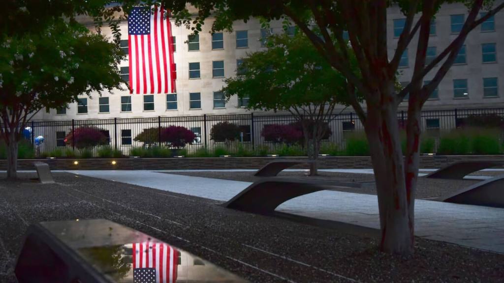 Dawn flag at the Pentagon